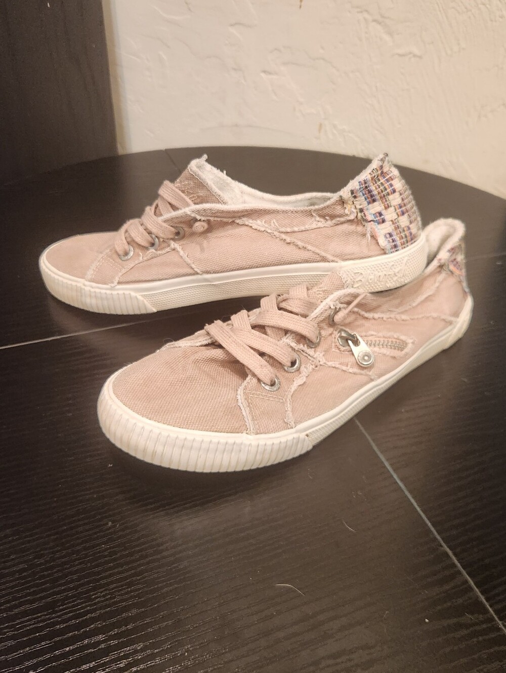 Blowfish Malibu Women's Shoes. These are light pink with a pattern on the back